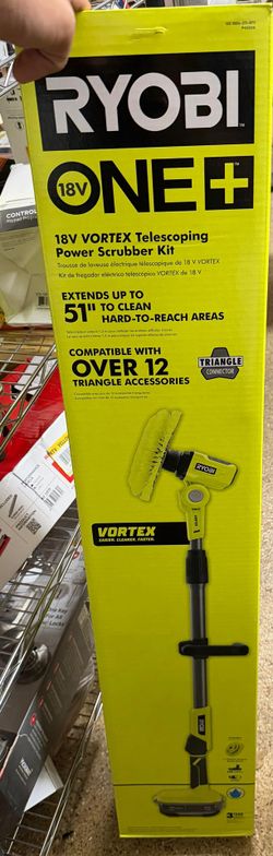 Ryobi ONE+ 18V VORTEX Telescoping Power Scrubber Kit.