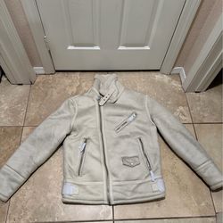 Zara Cream faux shearling jacket sz L US