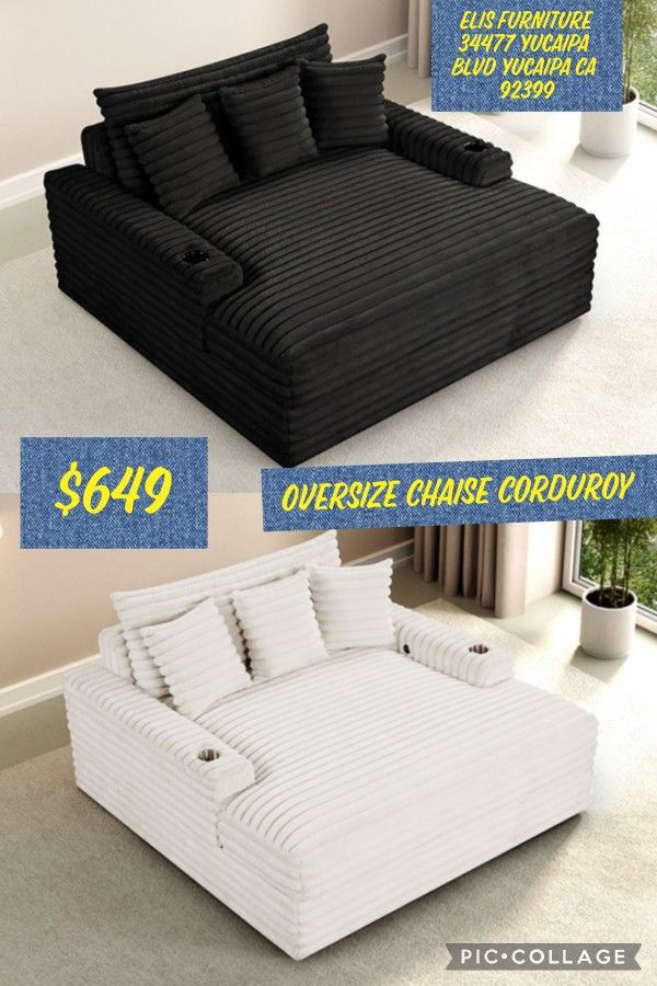 Oversize Chaise Corduroy Fabric $649