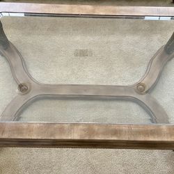 Solid Wood Glass Top Coffee Table