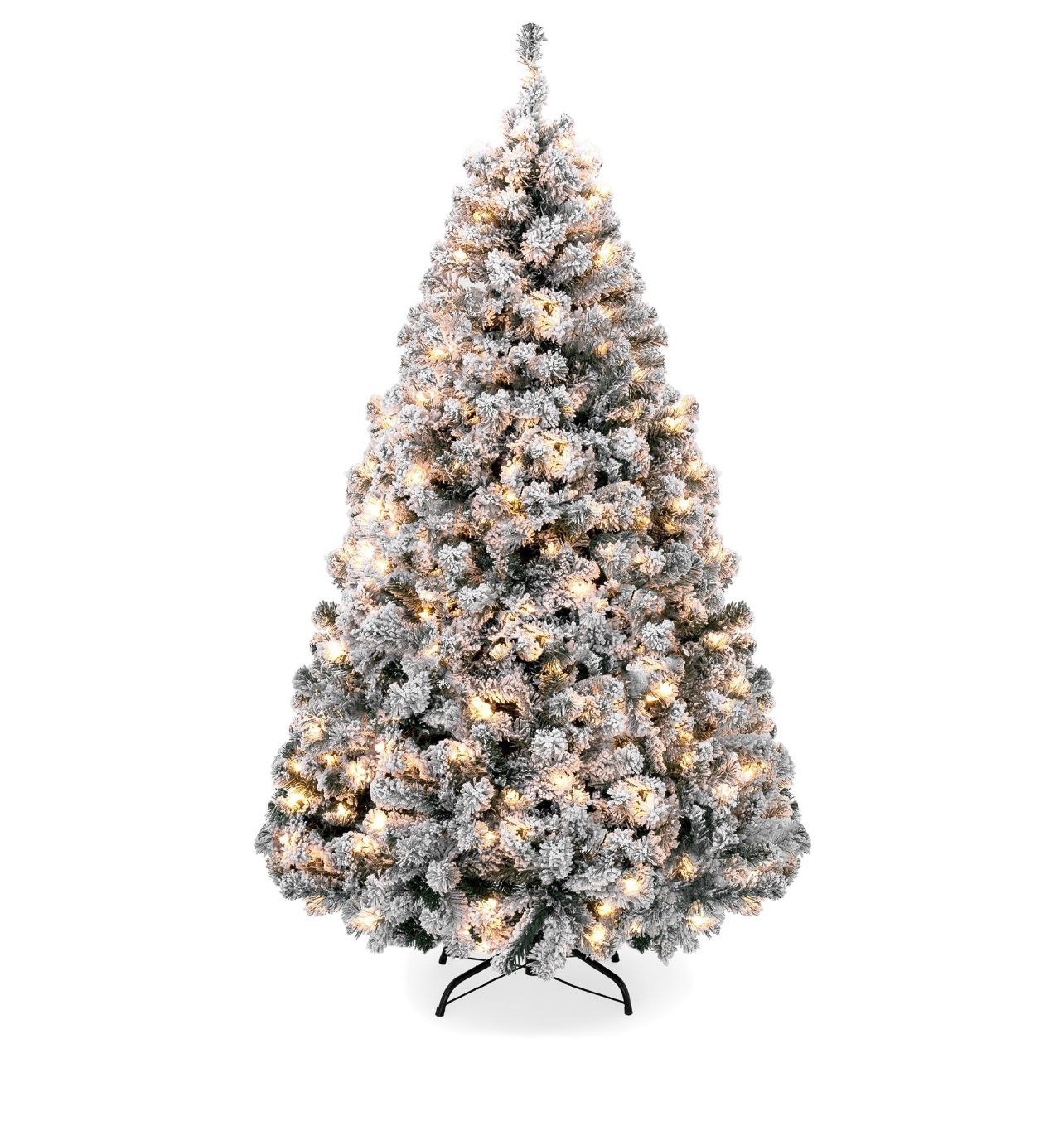 6ft Pre-lit Holiday Christmas Pine Tree w/ Snow Flocked Branches, 250 Warm White Lights, bought it for $225  
