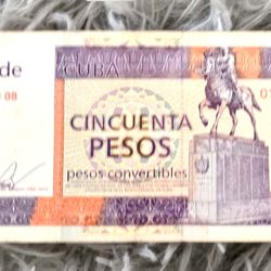 50 Pesos Convertibles 2011 Banco Central De Cuba Circulado