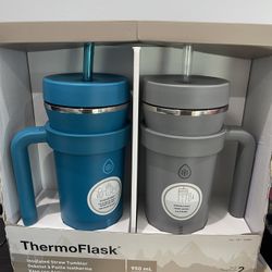 ThermoFlask Insulated Straw Tumbler -pack of 2