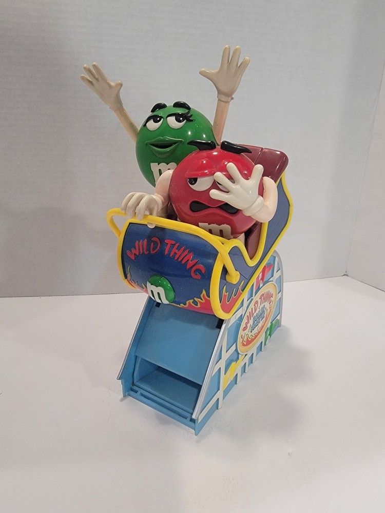Vintage M&M’s Wild Thing Roller Coaster Candy Dispenser Red & Green ~ No Slide