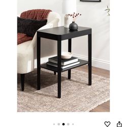 Rectangle Wood Side Table (Black) *Brand New In Box*