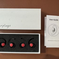 2 Pair Reusable Silicone Ear Plugs for Sleeping Noise Cancelling Comfortable