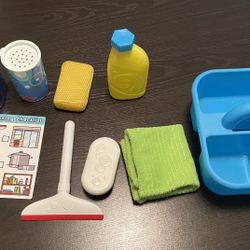 Kids Cleaning Supplies w/Tote and Checklists