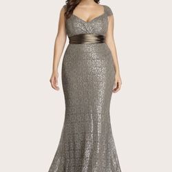 Sequin Mesh Mermaid Prom Dress 5XL