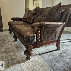 Brown Leather Couch 