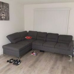 L Shape Grey Couch 