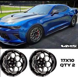 VMS Modulo Rear Drag Racing Rim Wheel 17x10 5X120 +44 ET For 10-22 Chevy Camaro