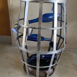 Wine Bottles And Glasses Barrel Table Fountain