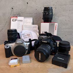 Canon EOS Rebel XSi Digital Camera (450D) Lens (3)  Bag Battery Bundle 