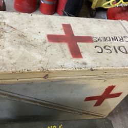 Vintage Military First Aid Chest – Steel Red Cross Medical Box