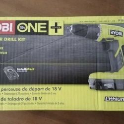 Ryobi One 18v Starter Drill kit
