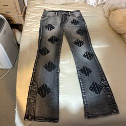 Embroidered Flared Jeans Size 32
