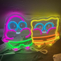 Spongebob and Patrick Neon Sign