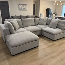 Light Grey Modular Sectional Couch 