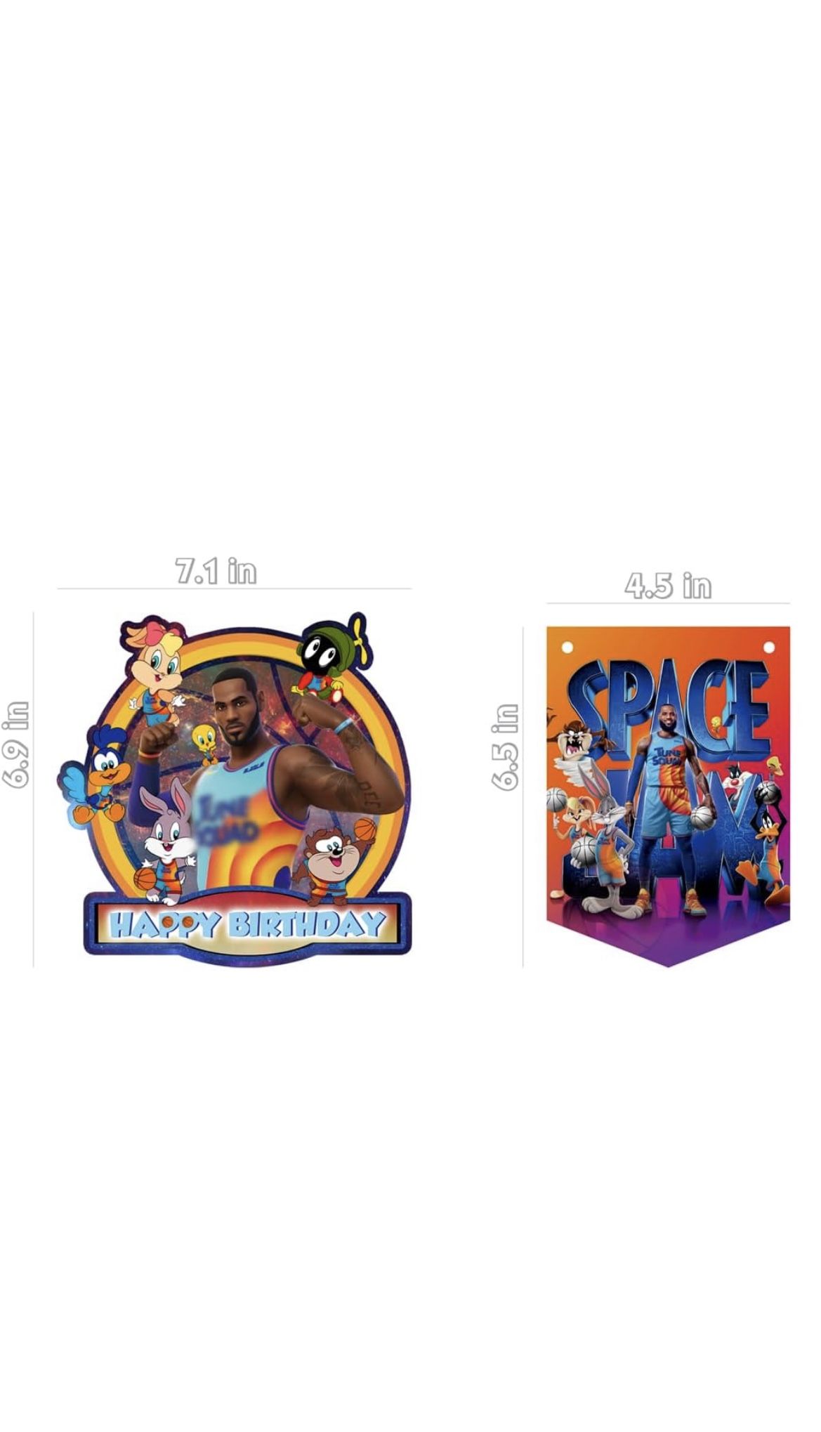 Space Basketball Party Supplies Happy Birthday Cake Topper Cupcake Toppers Banners Stickers Set for Fans Children