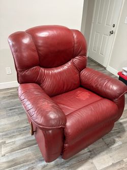 Red Leather Recliner Chair