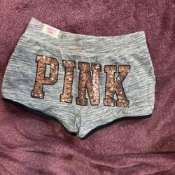 Vs Pink Varsity Bling Shorts Size Small NWT