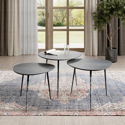 Reeves Black Nesting Table (Set of 3)