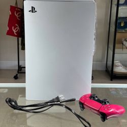 Sony PS5 Slim Disc Edition 825GB White Console Gaming System CFI-1215A Controller Cord