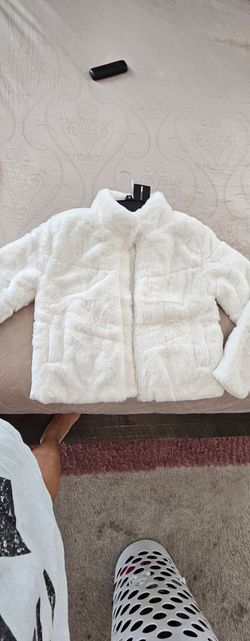 White fur jacket