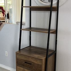 ladder shelf with drawers 