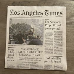 🎁 2025 Dodgers World Series Los Angeles Times Newspaper
