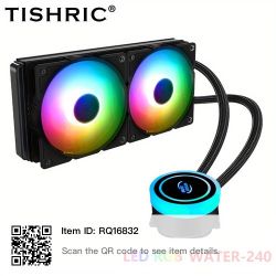 New TISHRIC Water CPU Cooler with ARGB Fans+ Heatsink Radiator For Intel + AMD CPU