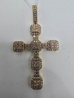 Diamond and Gold Cross Pendant