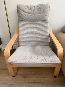 Ikea POÄNG Armchair, birch veneer/Knisa light beige