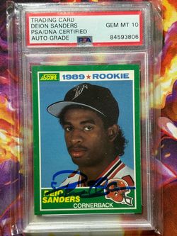 Deion Sanders 1989 Score Rookie Card Signed PSA 10