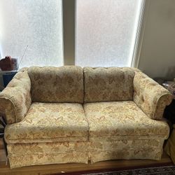 Yellow/Gold Floral Loveseat