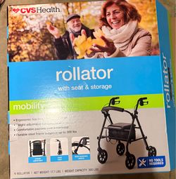 New with box Rollator w/ seat storage