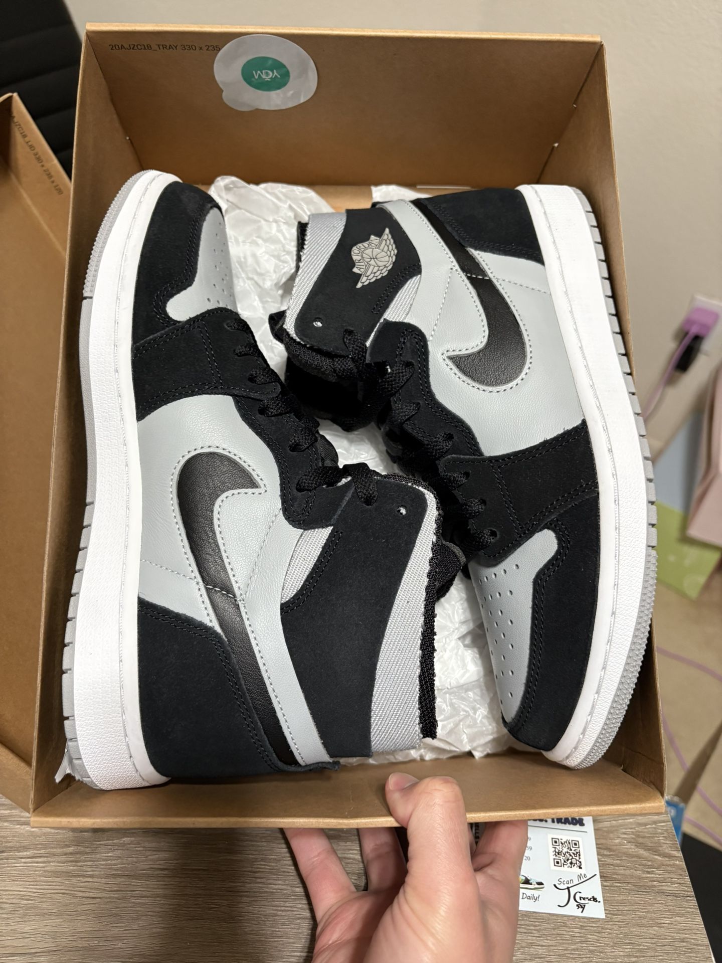 Size 8 mens - Air Jordan 1 Zoom CMFT 'Black Light Smoke Grey'