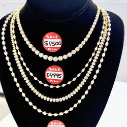 14KT Lab Diamond Fancy Tennis Necklace
