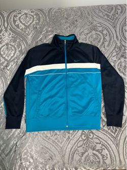 Nike Vintage Basketball Track Warmup Jacket Mens Large Teal Colorblock Full Zip