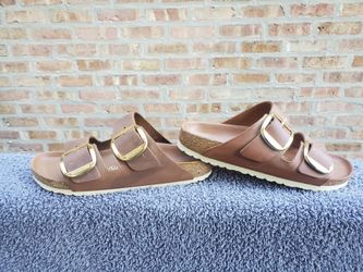 Birkenstock Arizona Big Buckle Slide Sandals Cognac Color 41 Women 10 Men 8 New