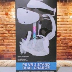 Charging Stand for Playstation VR2, PS VR2 Multifunction Vertical Headset and Sense Controllers, Charging Station with 10 Memory RGB Light Modes