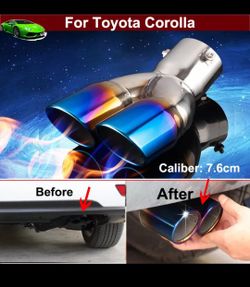 Blue Custom Exhaust Tip Toyota Corolla 2010 - 24