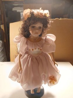 Porcelain Collector Doll with Stand