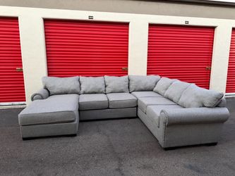 Grey 3 Piece U Shape Sectional Sofa-Free Delivery