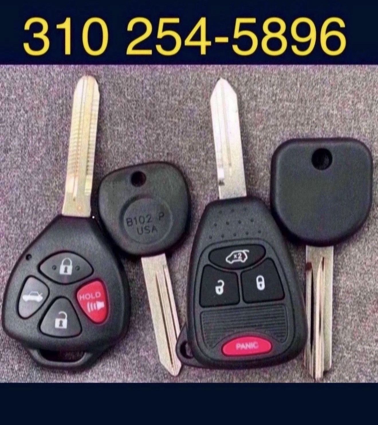 Llaves Y Controles Keys Fobs GM Toyota Honda Dodge Jeep Chrysler Ford Lincoln Nissan Infiniti Cut And Ready