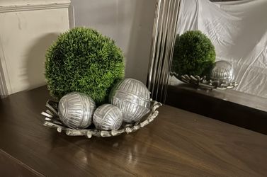 Home Decor - Silver, Metal Decorative Bowl