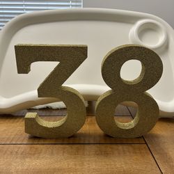 Gold Glitter #3 & #8 Birthday/Party Decorations – Brand New!