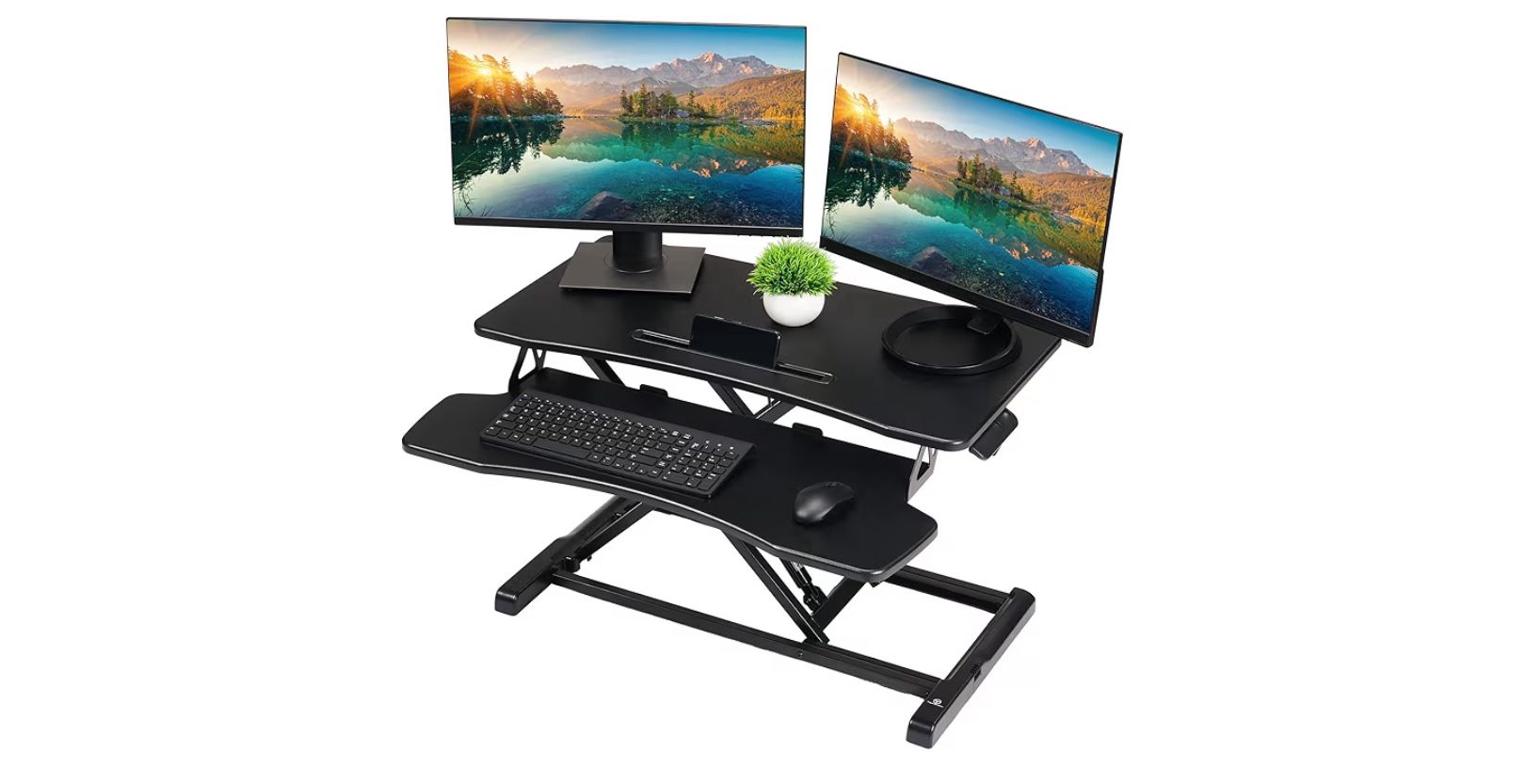 Black Desktop Converter, Sit or Stand, Smooth Motíon, Nearly New, Excellent