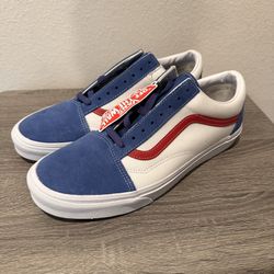  Men's Vans Old Skool Sport Pop Red Vallarta Blue Brand New Size 10 1/2 