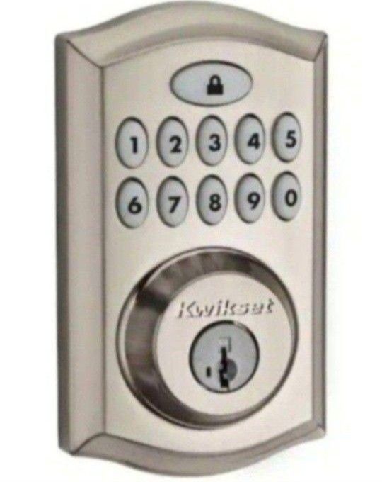 Kwikset SmartCode 913 Satin Nickel Single Cylinder Keypad Electronic Deadbolt Featuring SmartKey Security